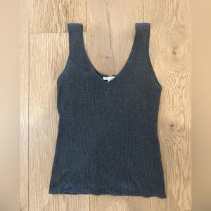 Lunya Gray Ribbed Cotton Tank